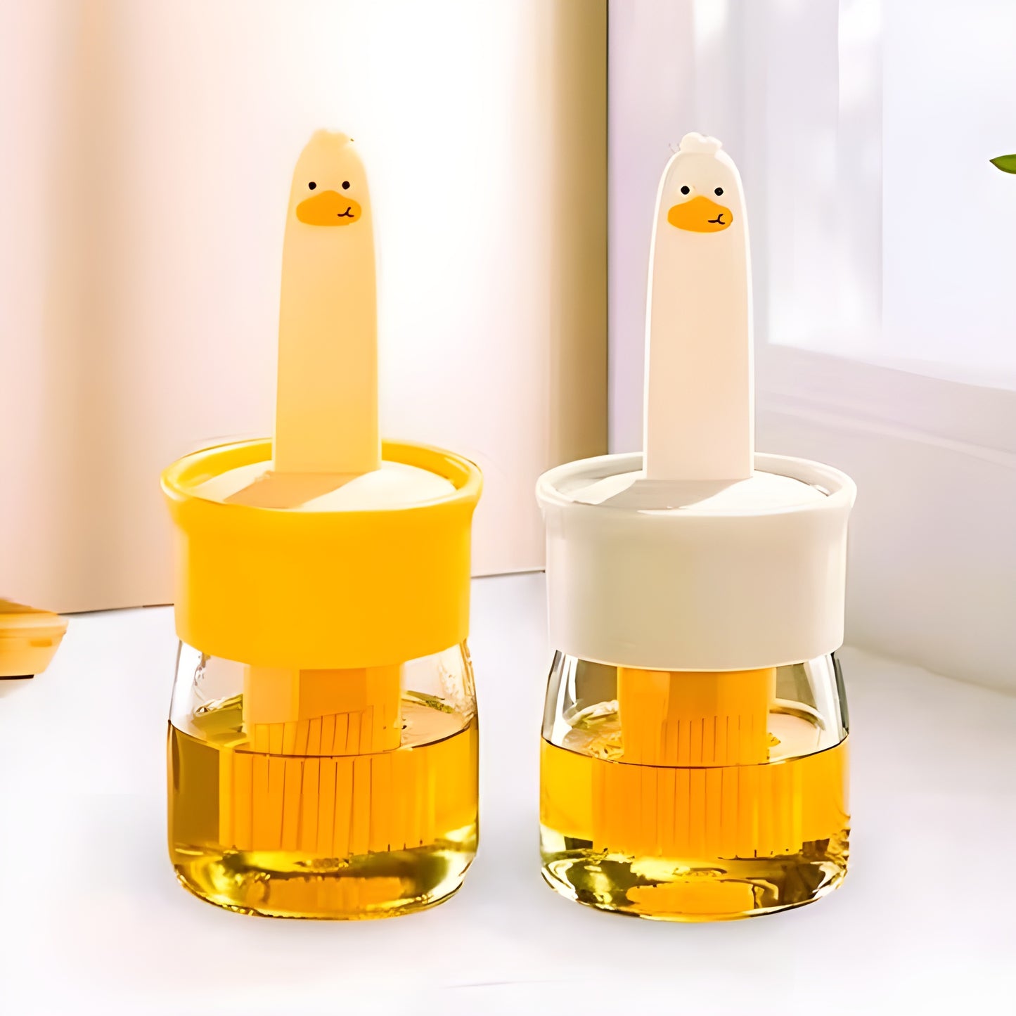 Buy 1 Get 1 FREE | 2-in-1 Smart Oil Dispenser Bottle with Silicone Brush – Leakproof Kitchen Oil Brush Set for Cooking, BBQ & Air Fryer (COMBO Pack of 2)