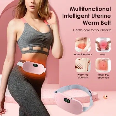 Period Cramp Relief heating pad with massager | Multi axis massager | 3-Temp. & 4-Massage Mode Fast Heating Menstrual Period Pain Relief Device for Women