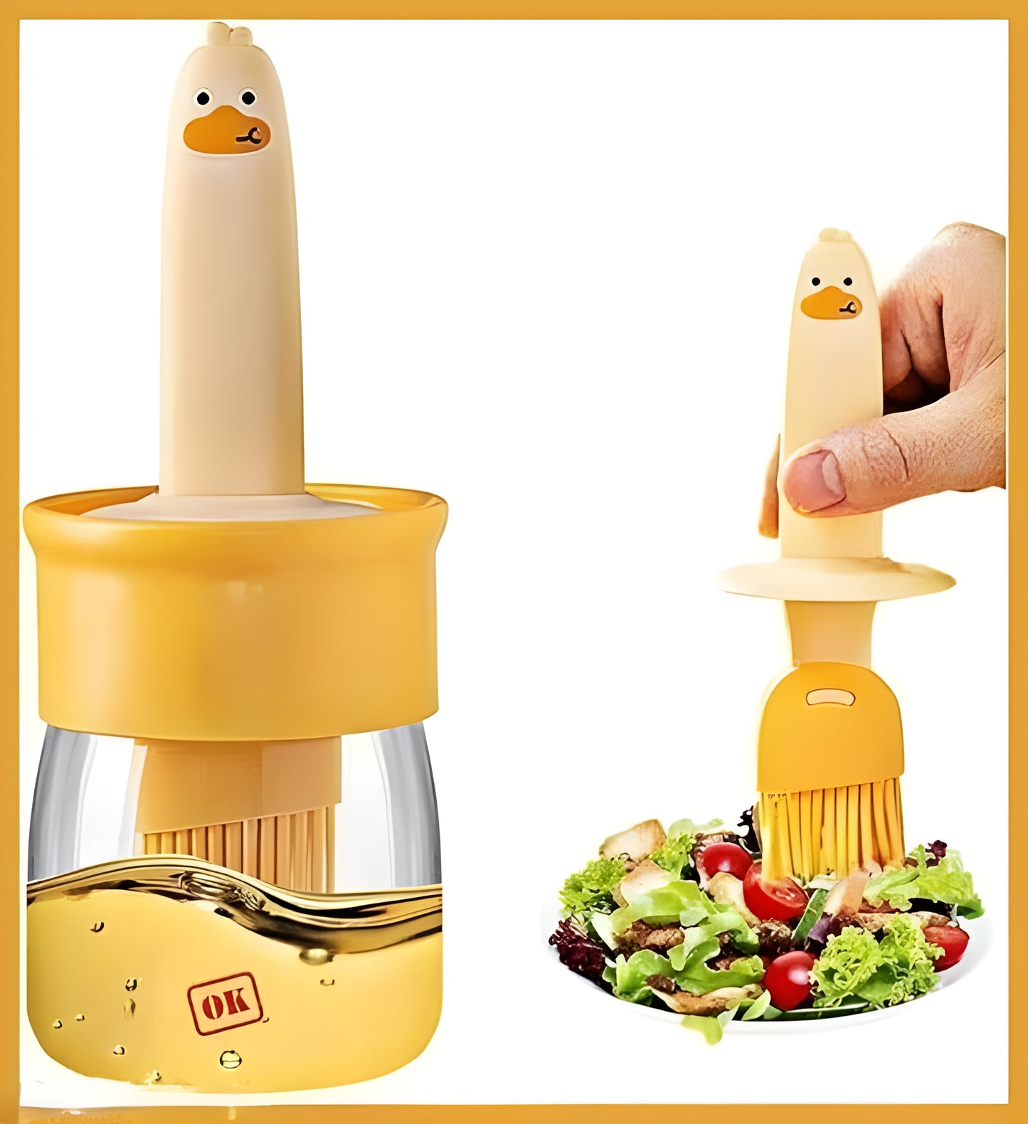 Buy 1 Get 1 FREE | 2-in-1 Smart Oil Dispenser Bottle with Silicone Brush – Leakproof Kitchen Oil Brush Set for Cooking, BBQ & Air Fryer (COMBO Pack of 2)